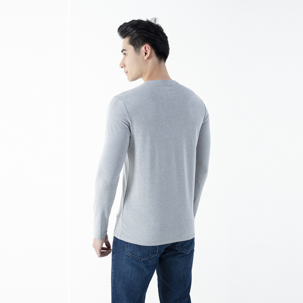 Áo thu đông  dài tay nam Aristino cotton from ôm ALT019W1 màu xám