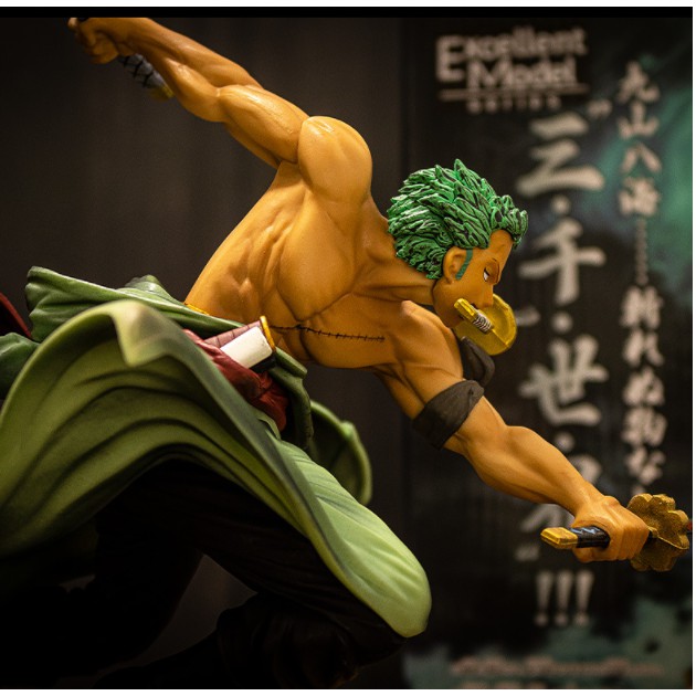 [Giảm Giá Shop Mới] Mô Hình Figure Roronoa Zoro - Có Hiệu Ứng Kiếm + 2 đầu