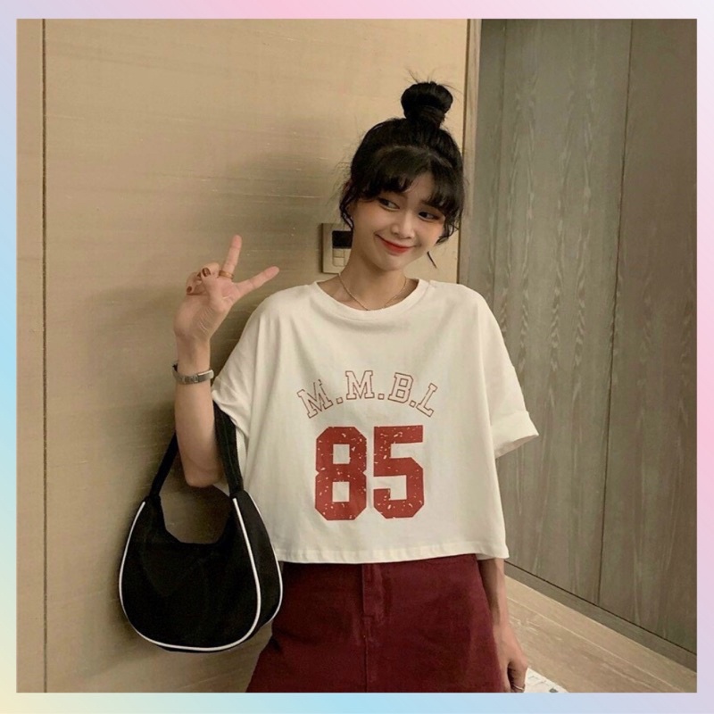 Áo Croptop Tay Lỡ form rộng thoải mái in chữ MMBL 85