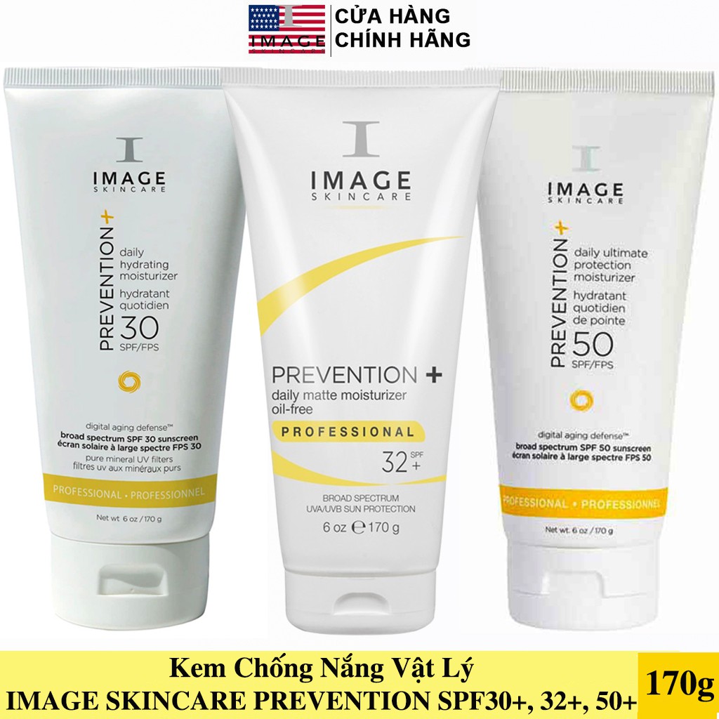 [CHÍNH HÃNG] Kem Chống Nắng Vật Lý IMAGE Skincare Prevention SPF30+, 32+, 50+ Cho Da Dầu Nhờn, Da Khô, Da Hỗn Hợp