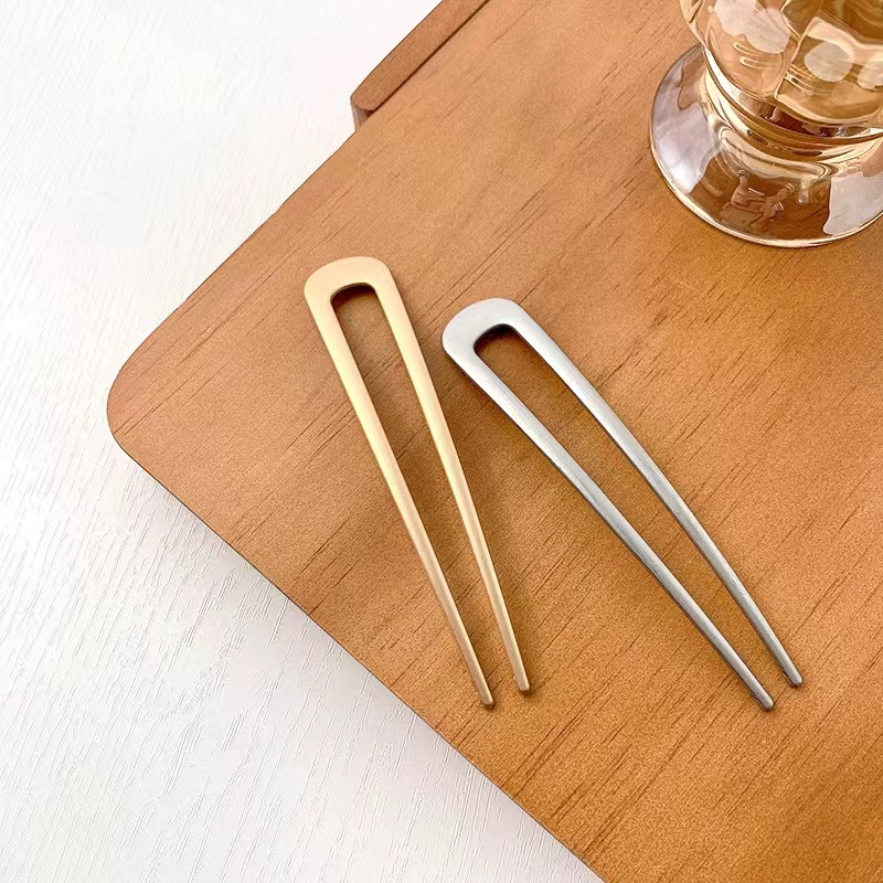 Trâm Cài Tóc Kim Loại Hình Chữ U Phong Cách Cổ Điển Cho Nữ