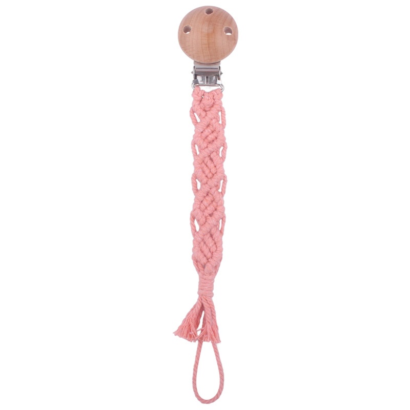 Giá Đỡ Núm Vú Giả Bằng Cotton Phối Dây Xích Dịu Nhẹ Cho Bé Sơ Sinh