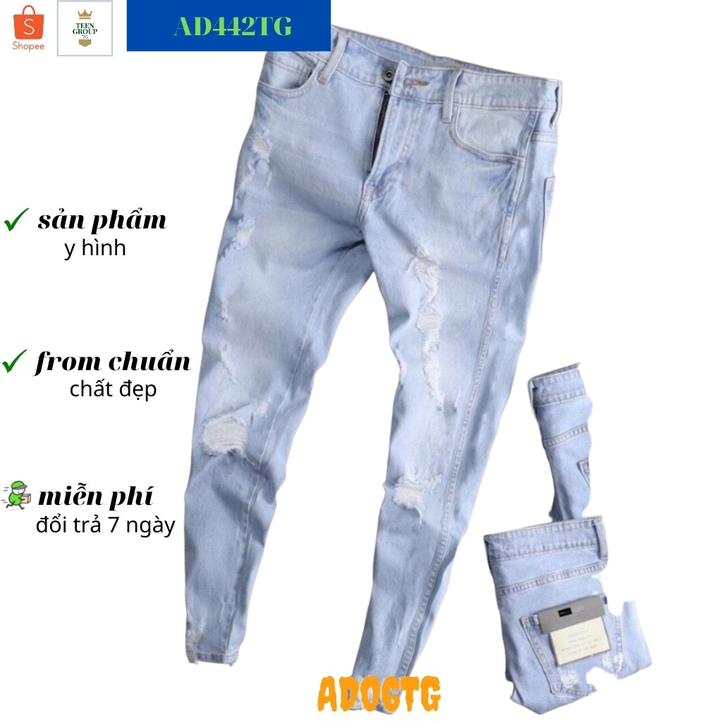 Quần jean nam tenji ad0073tg jean nam xám trơn thời trang mẫu mới trẻ trung cá tính TEENJJI STORE (44 - 70kg)