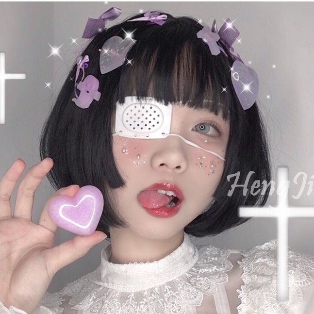 Tóc giả lolita chính hãng hengji đen cụp lưới hoa/có rãnh da đầu/ dày dặn/ wig cosplay/ hóa trang Sakana Cosplay Shop