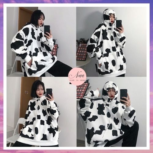 Áo Hoodie Bò Sữa Chất Nỉ Ngoại Có Mũ Dày Dặn Ấm Áp NinaStore (Có Video + Ảnh đánh giá)
