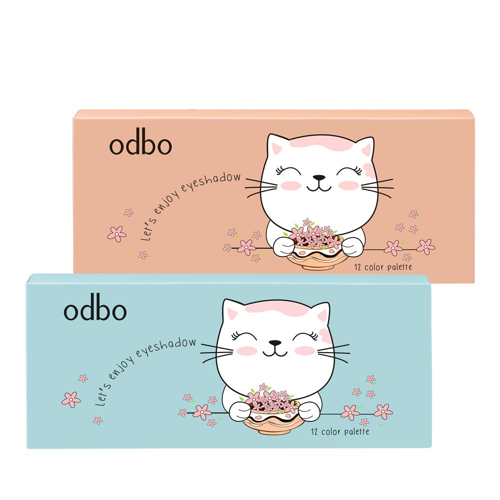 Bảng Phấn Mắt Tông Cam Đào Odbo Enjoy Eyeshadow Có Nhũ OD297 No.02