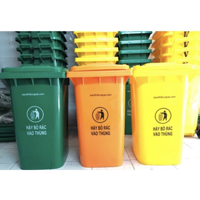 THÙNG RÁC CÔNG CỘNG 60L-4 bánh xe đẩy tiện lợi