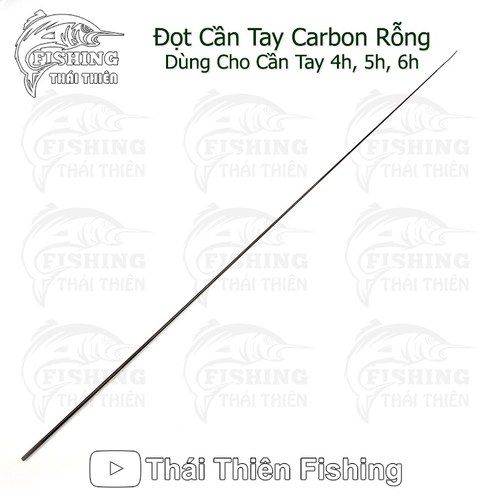 Đọt Cần Câu Tay Carbon Thân Rỗng, Đầu Xoay 360 Độ Dùng Cho Cần Câu Tay Có Độ Cứng 4h, 5h, 6h, 8h