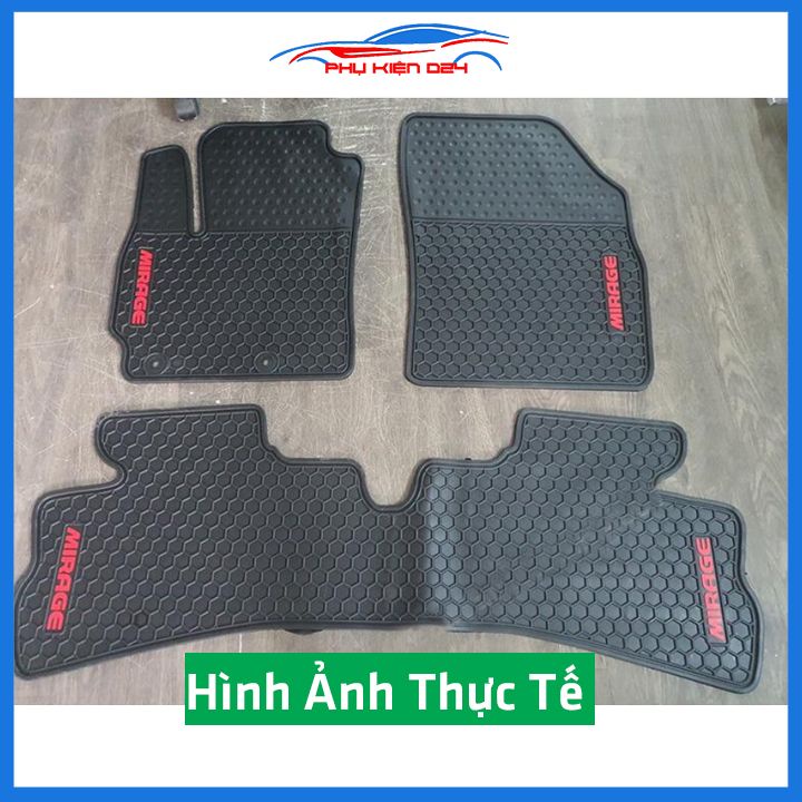Lót sàn ô tô cao su Mirage 2016-2017-2018-2019-2020-2021-2022 không mùi chống trơn trượt
