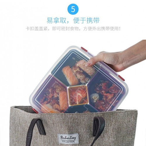 [Hỏa Tốc HN] Hộp nhựa đựng thực phẩm cao cấp 5 ngăn Inomata Nội Địa Nhật Bản