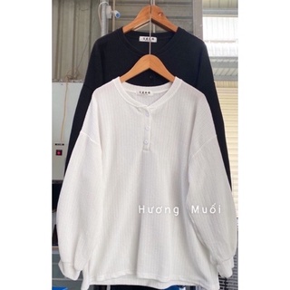Áo len xốp oversize 3 cúc mã 2112-ảnh thật