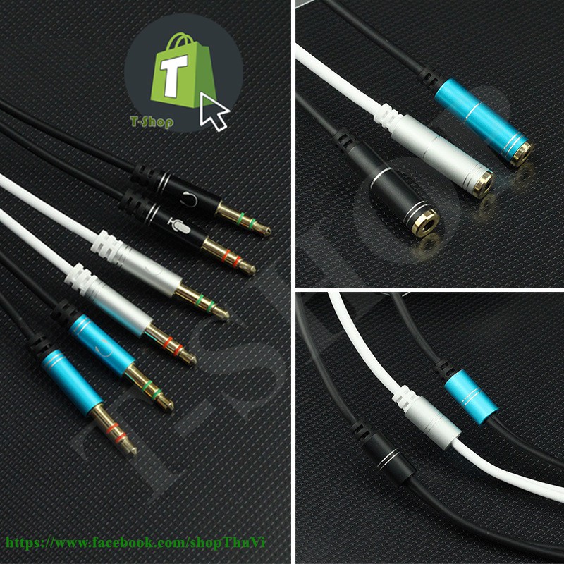 Jack chuyển đổi tai nghe 3.5 sang Audio & Mic