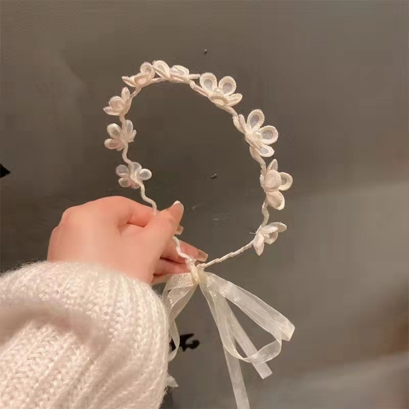 Băng Đô Bện Dây Đính Hoa Thời Trang Nữ Tính