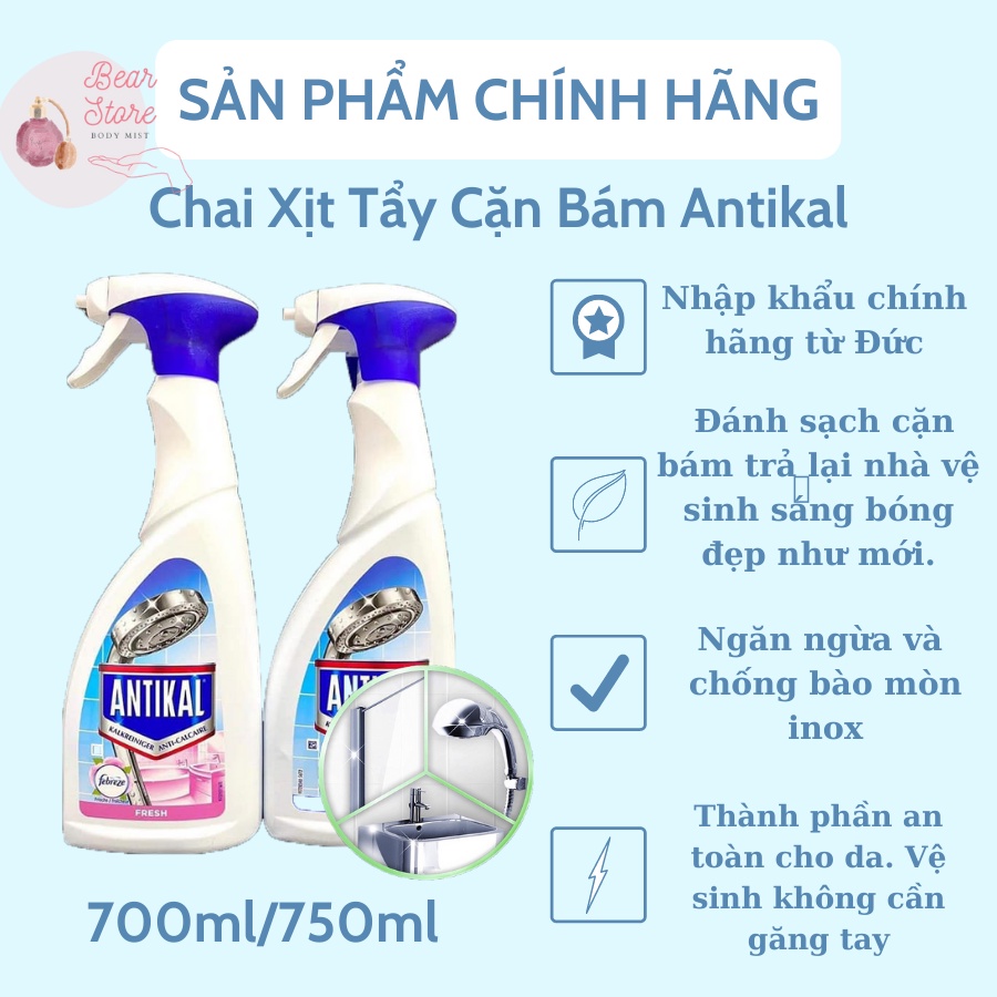 Chai xịt tẩy cặn bám, rỉ sắt Antikal và chống ăn mòn inox xuất xứ Đức 750ml