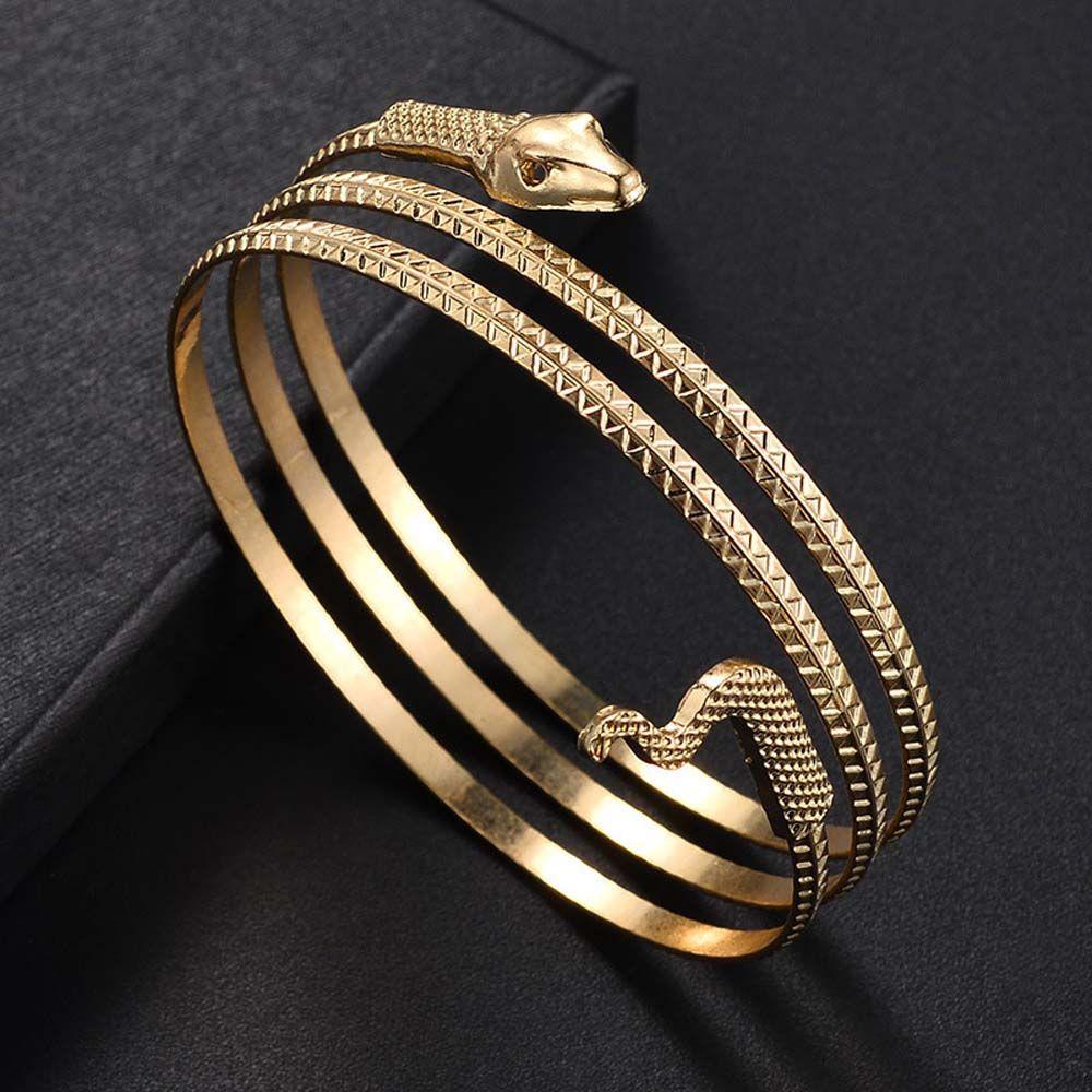 CLEOES Vòng Đeo Tay Ba Lớp Hình Rắn Đơn Giản Cá Tính