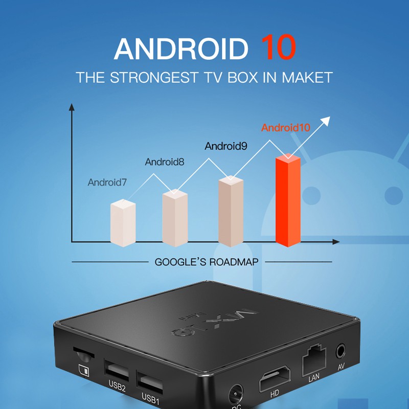 Tv box giá rẻ Ram 2G bộ nhớ trong 16G chíp xử lí siêu nhanh xem phim mượt mà bảo hành 12 tháng MX10MINI tivi box