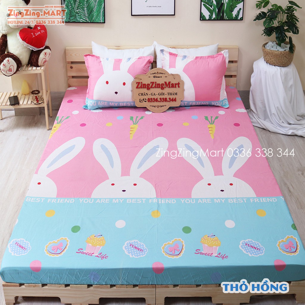 [RẺ VÔ ĐỊCH] Bộ Ga Gối Poly Cotton M6/M8 (Ga + 2 vỏ gối) | Mẫu Eo Vì Nâu ( Được Chọn Mẫu) Chát ngay nha !!