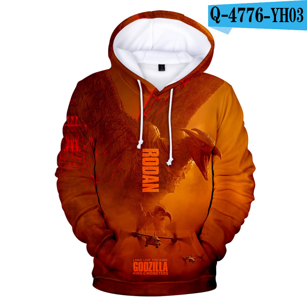 Anime Áo Hoodies Tay Dài In Hình Godzilla Thời Trang Birthday Gift