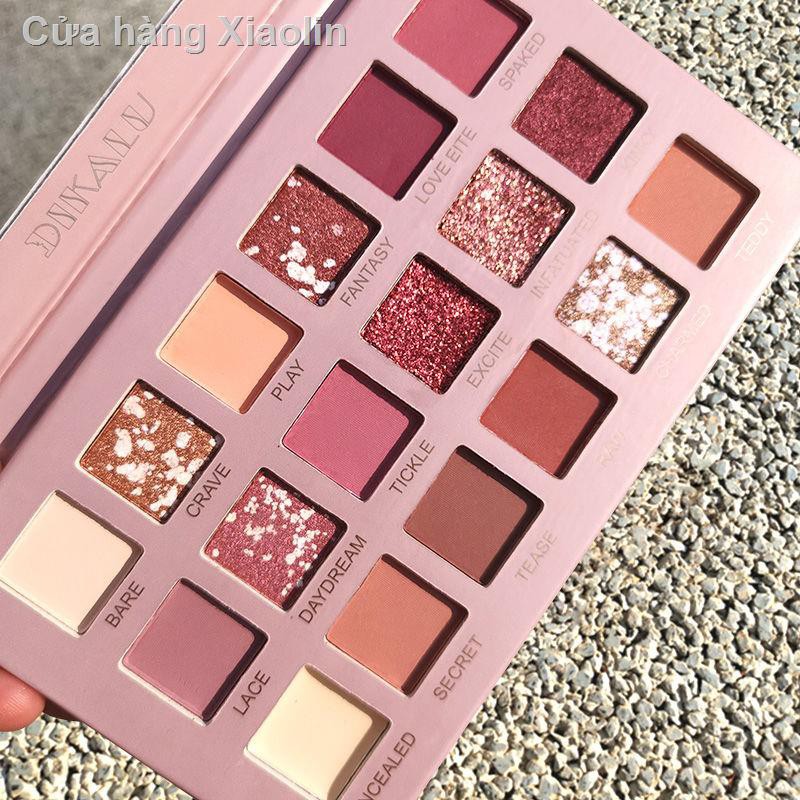 INS siêu cháy 18 màu sa mạc hoàng hôn rose gold bead eye shadow table matte lêlecent eyeshadow light red book vibrato cùng đoạn【Nhanh chóng giao hàng】