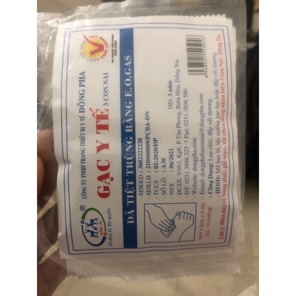 10 Bịch gạc y tế tiệt trùng Đông Pha (bịch 10 chiếc)