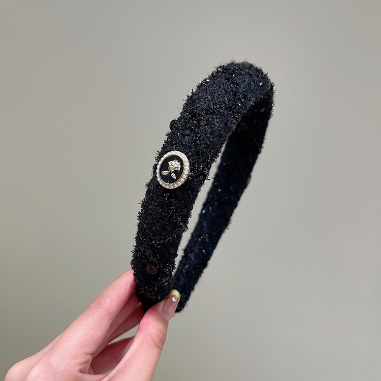 Băng Đô Cài Tóc Cao Cấp Đính Hoa Trà Kiểu Pháp Cổ Điển Thời Trang Thu Đông Cho Nữ