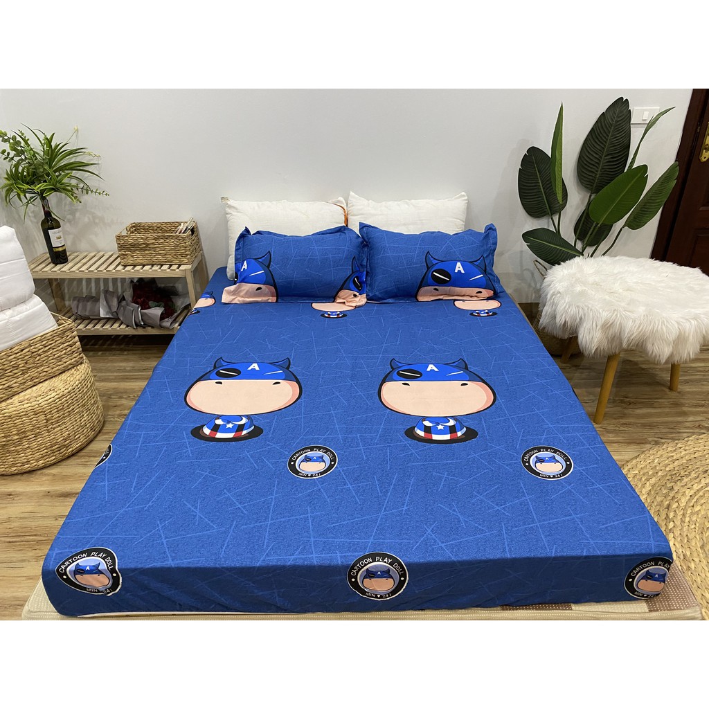 SET GA CHUN VÀ 2 VỎ GỐI NẰM COTTON POLY NGOCANHBEDDING HOT NHẤT HÈ 2021 MẪU SIÊU ANH HÙNG NEW