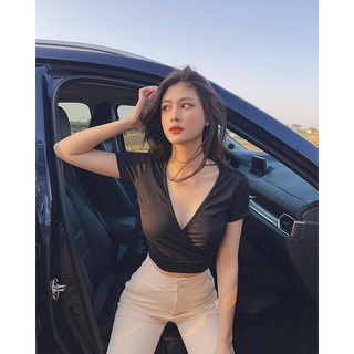 Emi Croptop 🌸 Áo đắp chéo ngực ☘️