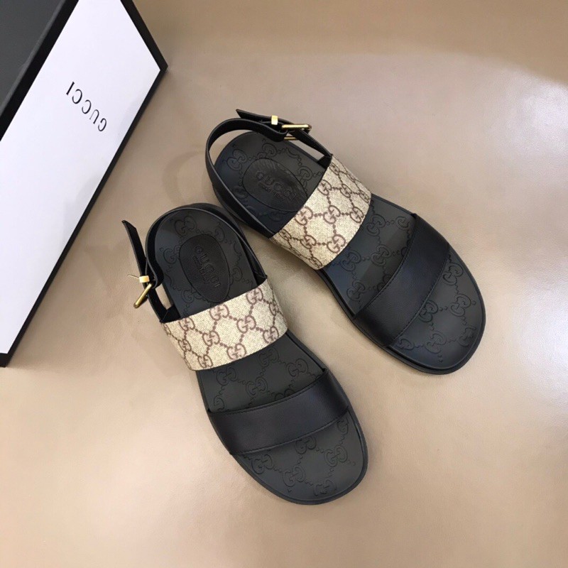 Sandal nam thương hiệu Gucci GG da thật cao cấp in vân cá tính