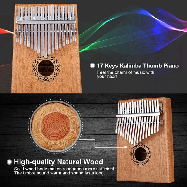 Đàn Kalimba 17 Phím KA19 Gỗ Nguyên Tấm Âm Thanh Không Tịt Nốt