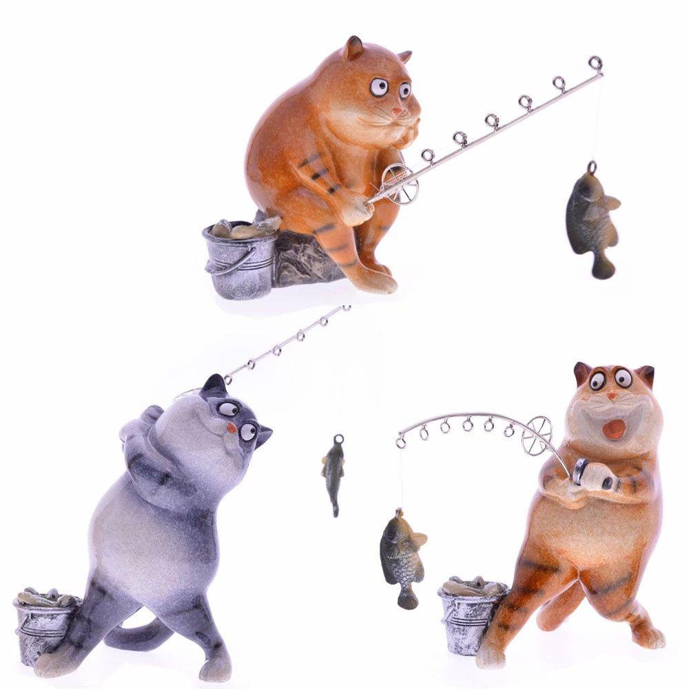 KUNHEV Tượng Mèo / Cá Trang Trí Nội Thất Đẹp Mắt
