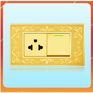 Bộ ổ cắm công tắc mạ vàng Poligon