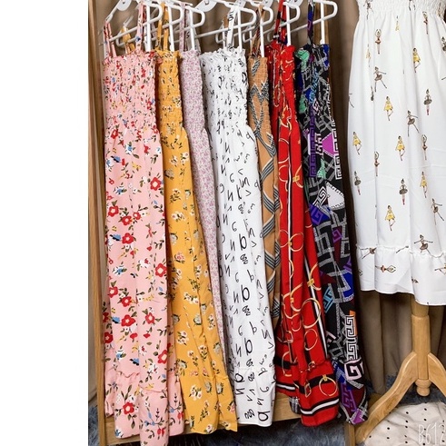 Đầm hai dây nữ dáng xòa mặc nhà họa tiết, dầm nữ giá rẻ ❤Tân Uyên Shop❤