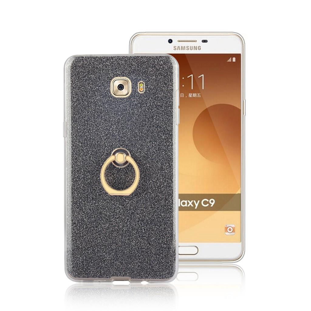 Ốp lưng lấp lánh có nhẫn đỡ cho Samsung Galaxy C9 / C9 Pro