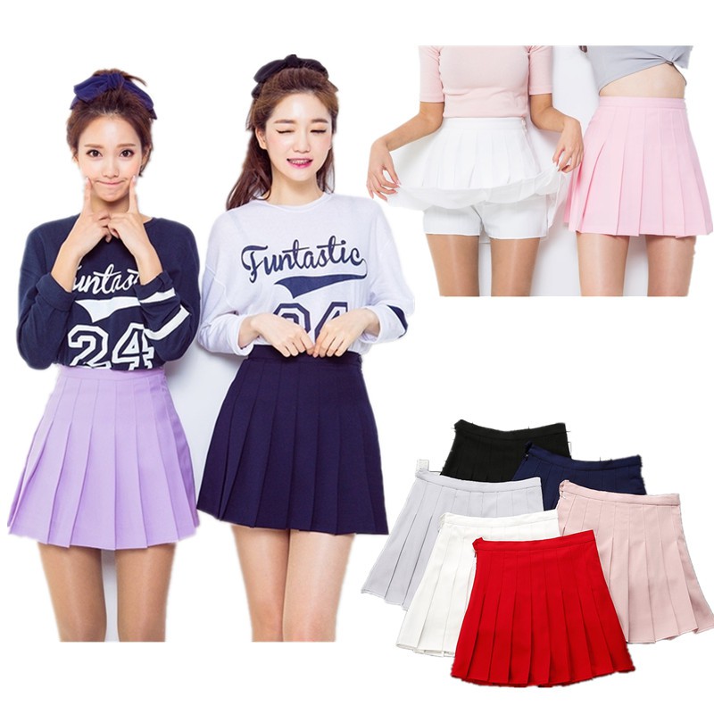 SUXI Chân váy dáng chữ A thiết kế đơn giản phong cách Hàn Quốc cho nữ