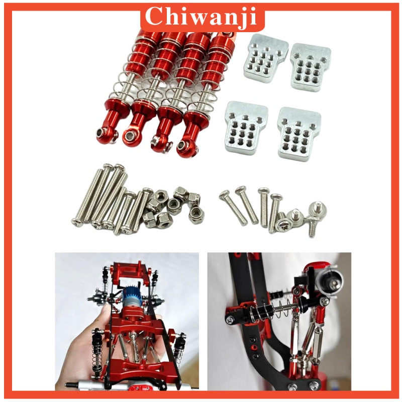 Set 4 Phụ Kiện Giảm Xóc Bằng Nhôm Cho Xe Điều Khiển RC 1 / 16 WPL C14 C24 MN90