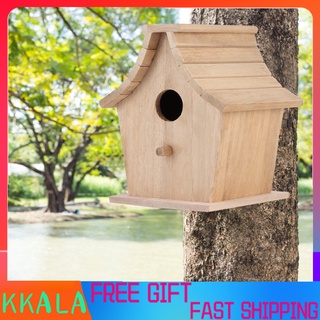 🔥Hàng Sẵn🔥Kkala Tổ chim hình dạng ngôi nhà bằng gỗ treo cây Nhà hộp gỗ làm tổ cho các loài chim Tổ chim bằng gỗ tự nhiên hình ngôi nhà