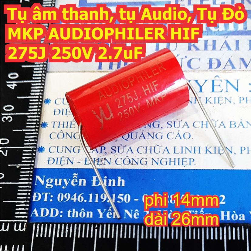 2 con Tụ âm thanh, tụ Audio, Tụ Đỏ MKP AUDIOPHILER HIF 275J 250V 2.7uF kde8109