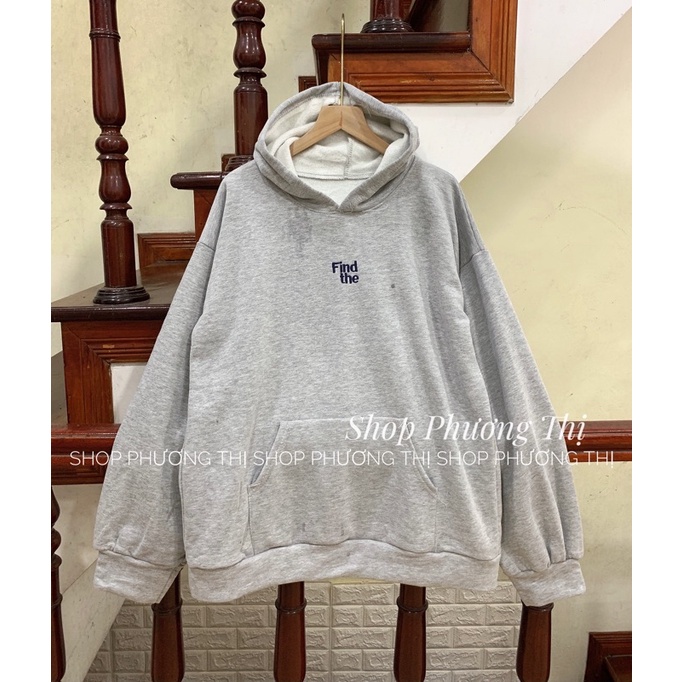 Áo hoodie nỉ bông màu xám trơn basic (hình thật/sẵn) | BigBuy360 - bigbuy360.vn