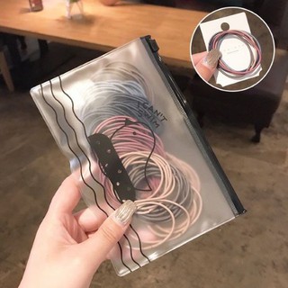 Set chun buộc tóc 100  Hàn quốc đủ màu Rẻ Đẹp - Set 100 dây nịt cột tóc Hàn Quốc cực xinh mẫu mới PK02