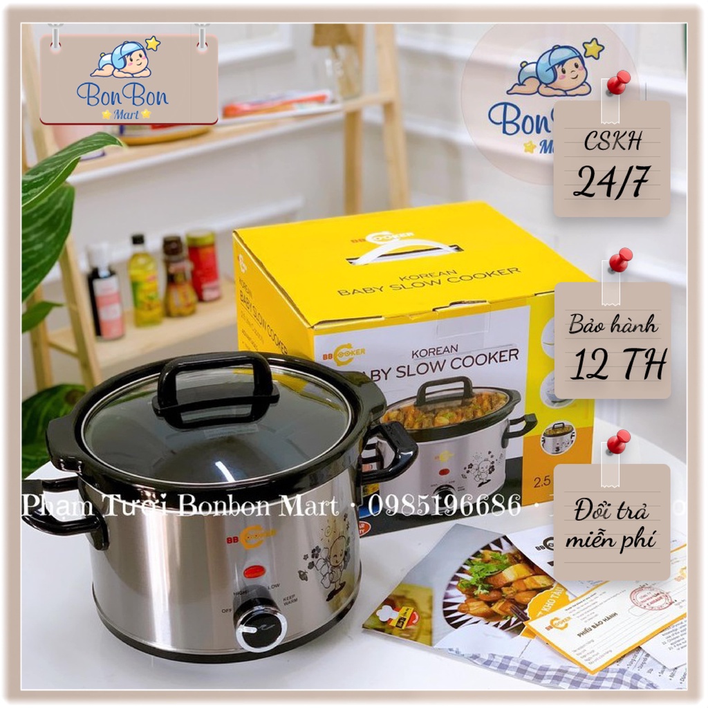 Nồi nấu cháo bb cooker 2.5l hàn quốc- chính hãng- bh 1 năm phân phối chính hãng Bonbon Mart