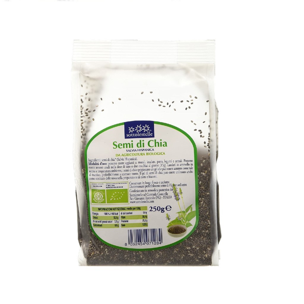 Hạt Chia hữu cơ 250g Sottolestelle Organic Chia Seeds