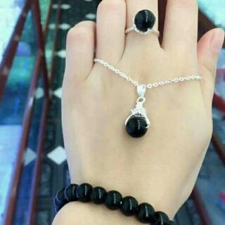 Dây chuyền bạc đá phong thủy