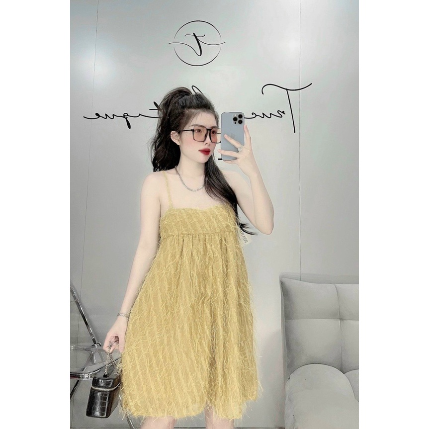 Đầm 2 Dây Babydoll Chất Liệu Lông Vũ May 2 Lớp Sang Chảnh Đi Tiệc Đi Chơi Xinh Xắn Điệu Đà Thời Trang Nữ Xm Minh Phúc