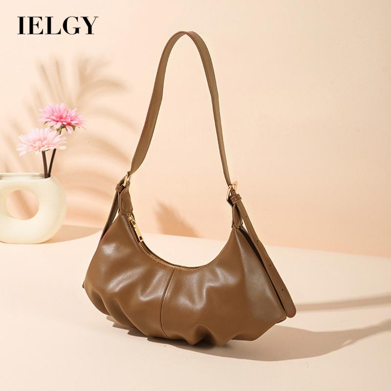 Túi đeo vai kiểu dáng bánh bao phối dây khóa kéo phong cách Hàn Quốc thời trang cho nữ IELGY