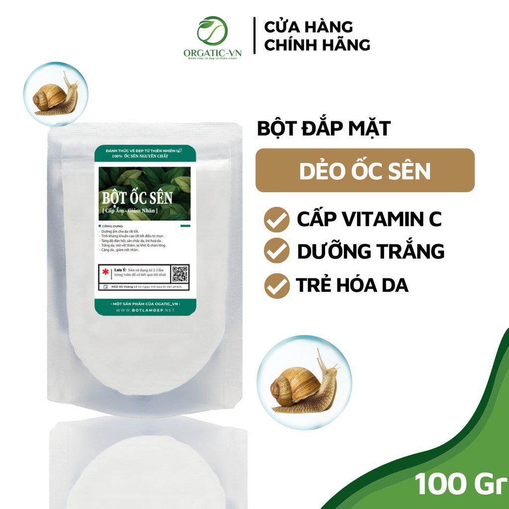 Bột đắp mặt collagen ốc sên cao cấp OBAXUA, dưỡng trắng, cấp ẩm (Bột mặt nạ dẻo)