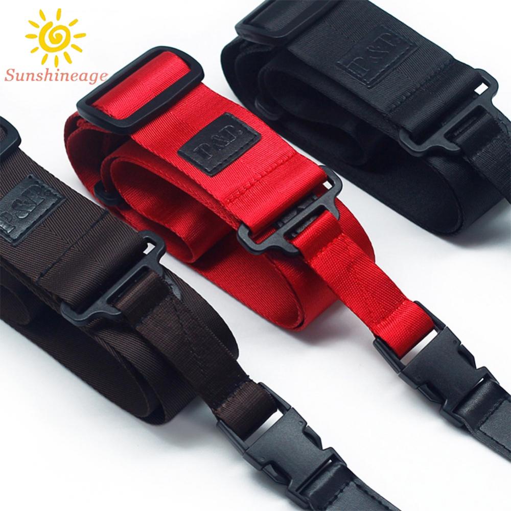 SUNAGE- ~Guitar Strap Brown Elastic Fashion Long Strong Durable Nylon Guitar Belt【SUNAGE-HOT Fashion】