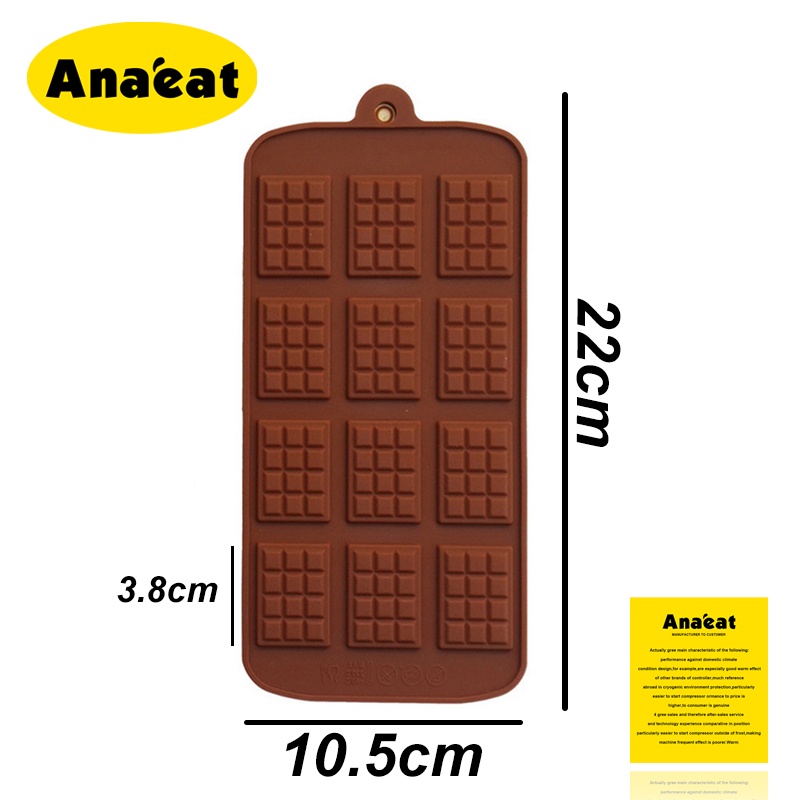 Khuôn silicon 12 lỗ làm sô cô la ANAEAT