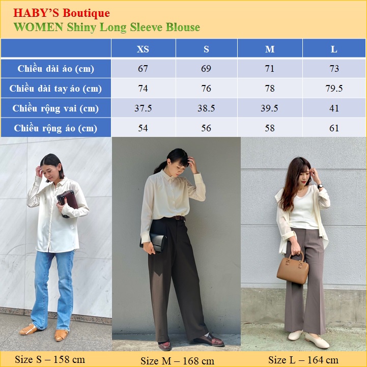 UNIQLO👐JAPAN_Áo sơ mi  - WOMEN Shiny Long Sleeve Blouse 😍
