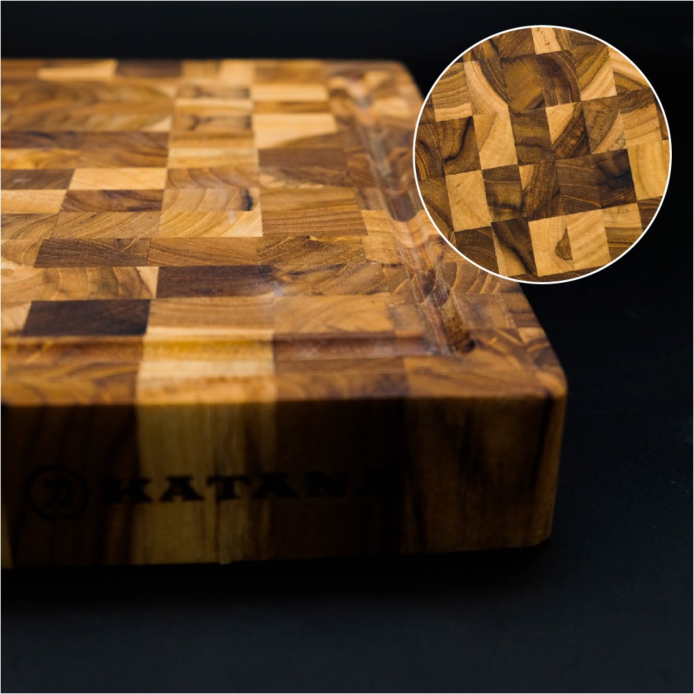 Thớt gỗ Teak KATANA hình chữ nhật KT05 280x400x38mm