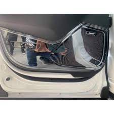 Ốp màng loa cánh cửa Honda Civic 2019-2020 titan vân xước cao cấp -ABF- Auto hàng đẹp